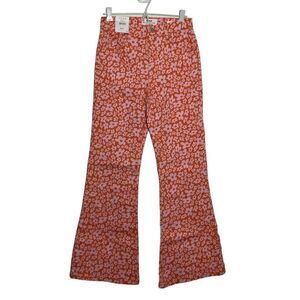 Cotton On Womens Original Flare Jeans Bella Daisy Groovy 70s Floral Y2K NWT US 4